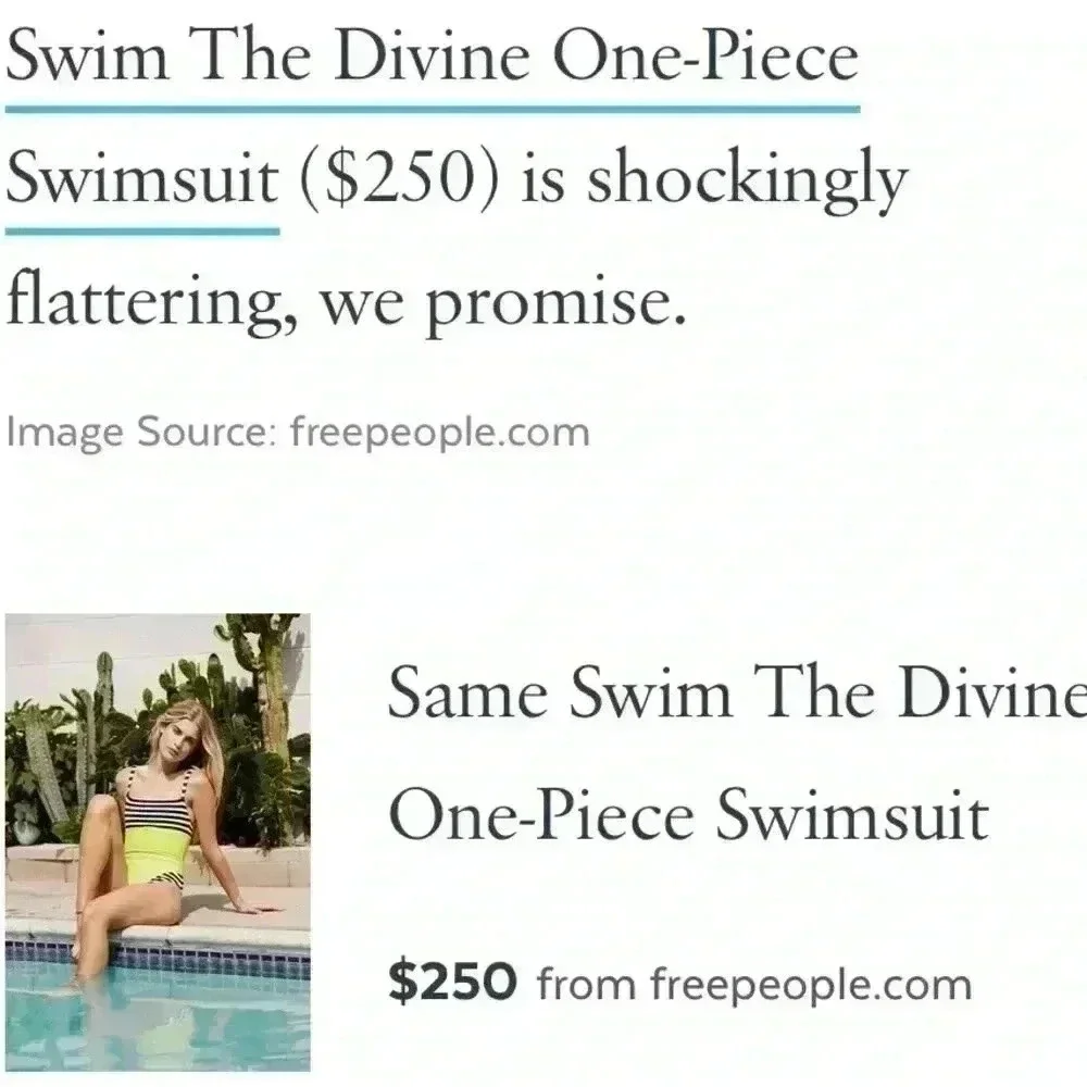 Same Los Angeles (Free People) THE DIVINE SWIMSUIT  flattering, slimming,❤️